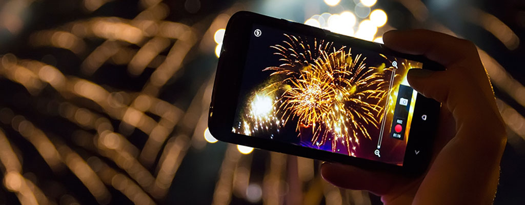Phone Photographing Fireworks